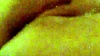 Mzslippery BBW Cutie Masturbates with Shaved Pussy in Front of Mirror