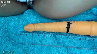 japanese milf gets wild with german penis dildo and chopsticks insertion