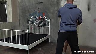 submissive teen lovita fate gets tied up tightly. she endures rough fingering and hardcore fucking from monster cock.