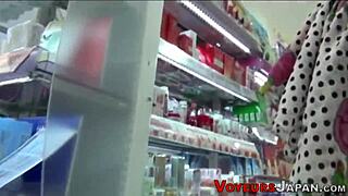 Japanese hotties tease in public with upskirt and panty shots