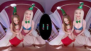 Three-way sex with a blonde and two brunettes