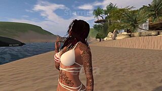 Lesbian couple's steamy virtual reality sex session