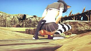Hentai anime game porn with cosplay and anal sex