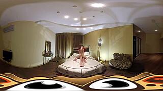 Sensual lesbians tie up and pleasure each other in a virtual reality BDSM video