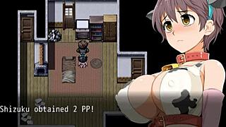 Riding and fucking in a hentai game set in a ranch