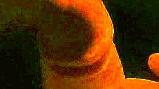 Sensual red light play for slow and steady cock strokes