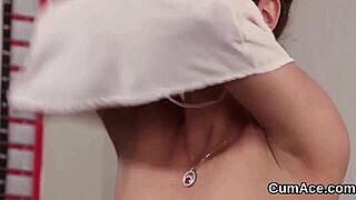 I'm Foxy Peach gulping cum load on my face