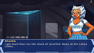 Slutty anime babe gets dominated in her Orange Star Wars costume