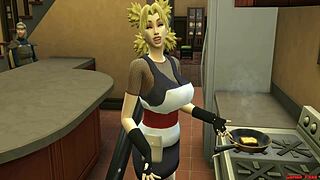 Gaara and Temari in a Wild Kitchen Group Scene from Naruto Hentai