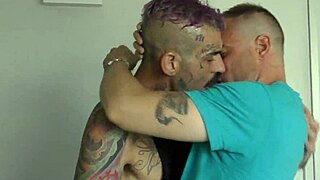 A hot gay scene with an Israeli man giving a blowjob to another Israeli man with a big cock.