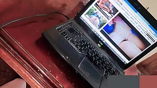 Solo Asian Girl Fingers Herself Watching Porn at Home