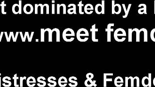 Femdom BDSM masturbation with cock cage
