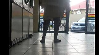 almost got caught playing with my big black pussy lips