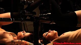 Lesbian BDSM with a mistress who likes it rough and her slutty submissives