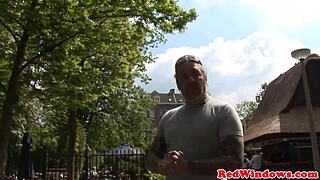 A European tourist gets an anal fingering after a hot blowjob
