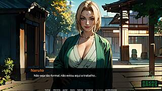 Naruto fulfills his fantasy with busty MILF Tsunade's tits