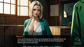 Naruto fulfills his fantasy with busty MILF Tsunade's tits