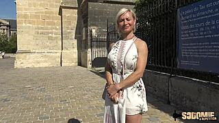Kim the blonde European MILF gets her ass fucked hard