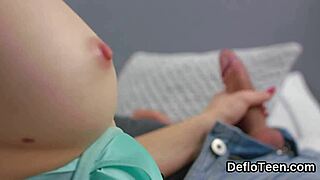 hey, sweet teen marusya proves virginity and sucks cock for first time! 😘