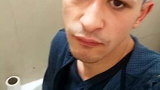 Gay amateur with blue hair masturbates in pride video