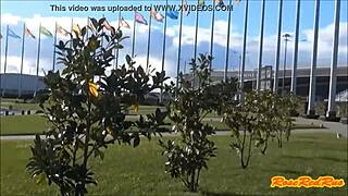 Flashing Skirt in Olympic Park Sochi 2014 Glamour Scene