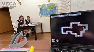 I passionately showed a beautiful student how to fuck well with my big cock