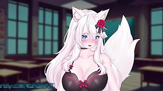 Squirt and cumshots in public with curvy Vtuber Kanakovt
