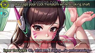 D Va's edging game in Overwatch for a submissive