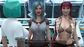 Hot indian milf stranded in space gets naked.