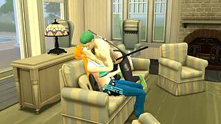 Beautiful latina gets her ass fucked in anime game