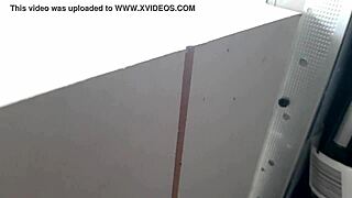 Hidden camera captures a student taking a shower after school
