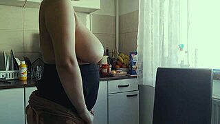 Hot ass teen in pantyhose strips and teases at window