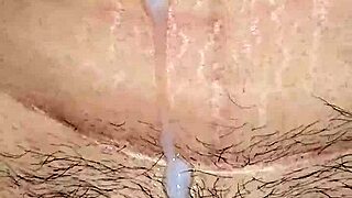 Close up of a wet and bouncing pussy with an outie lip