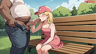 Damn! Met blonde innocent girl in park and gave her my hard lolipop