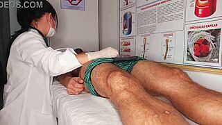 Dirty hospital scene with a hot brunette nurse and a big dick