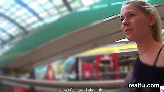 Glamorous Czech teen 18+ gets seduced in supermarket striptease, then reamed in hardcore POV