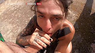 Alternative couples enjoy outdoor sex in Ibiza paradise
