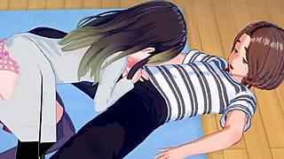 Hentai Key Girl Lara Lewd gives a blowjob in the scene