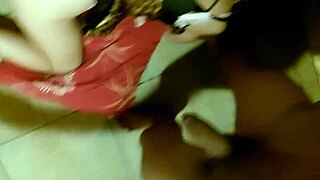 Clothed French Slut In Black Satin Dress And Lingerie Gets Fucked Doggystyle With Blowjob And Pussy Licking