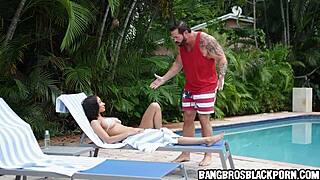 yo, ebony stepdaughter gets oiled and pounded by stepdad