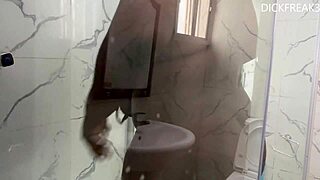 hot quickie with boss's wife in steamy bathtub