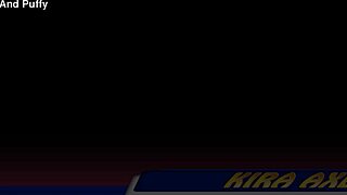 Kira Axe casually strips and masturbates with dildo in stockings