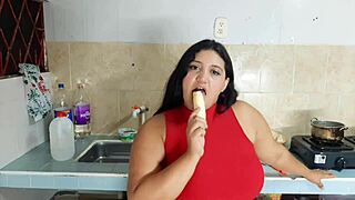 Doesn't that big ass look amazing fucking the young guy in the kitchen?